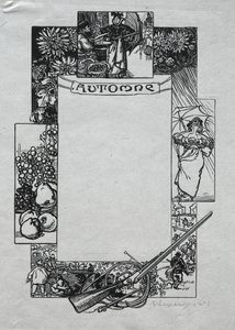 Paris-almanak, 1897: Dekorativ kant, efterår af Auguste Louis Lepère