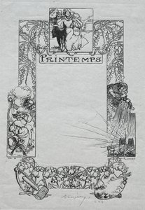 Paris-almanak, 1897: Dekorativ kant, forår af Auguste Louis Lepère