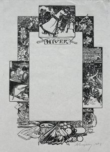 Paris-almanak, 1897: Dekorativ kant, vinter af Auguste Louis Lepère