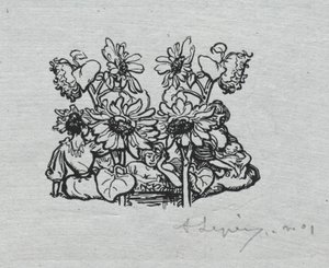 Paris-almanak, 1897: Halestykke, sommer, 1897. af Auguste Louis Lepère