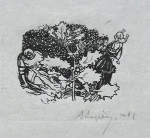 Paris-almanak, 1897: Halestykke, vinter, 1897. af Auguste Louis Lepère