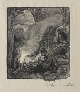 Skovhuggeres måltid, 1887. af Auguste Louis Lepère