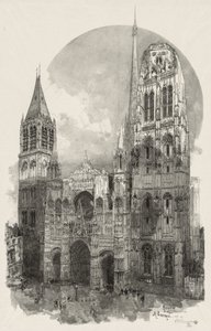Illustreret Rouen: Katedralen i Rouen, 1888. af Auguste Louis Lepère