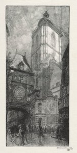 Illustreret Rouen: Det store ur af Auguste Louis Lepère