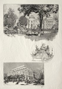 Illustreret Rouen: Museet; St. Marys Springvand; Kunstteatret af Auguste Louis Lepère