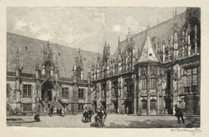 Illustreret Rouen: The Palace of Justice, 1896. af Auguste Louis Lepère