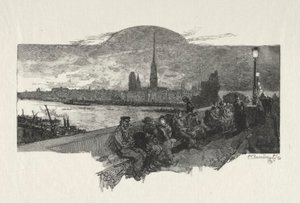 Illustreret Rouen: Stenbroen, 1896. af Auguste Louis Lepère