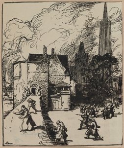 Belejring af Maubeuges af Auguste Louis Lepère