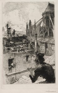 På tagene nær Notre Dame, 1893. af Auguste Louis Lepère