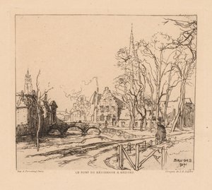 The Béguinage Bridge in Bruges La Pont du Beguinage à Bruges, 1901. af Auguste Louis Lepère