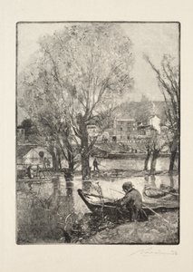 Et hjørne af Billancourt Island af Auguste Louis Lepère