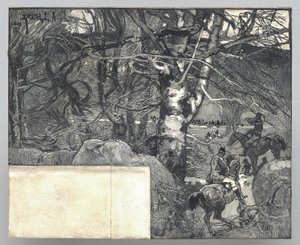 En jagt med hund, Mont Gérard
 af Auguste Louis Lepère