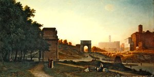 Forum ved solnedgang, 1865 af Auguste Paul Charles Anastasi