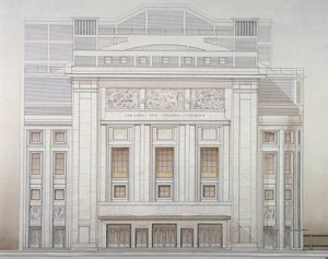 Theatre des Champs-Elysees: facade - projekt af Perret