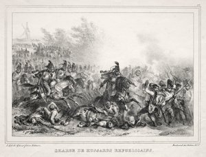 Album for 1833: Anklage over republikanske husarer af Auguste Raffet
