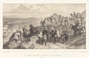 Araberne signalerer den franske hærs tilgang af Auguste Raffet