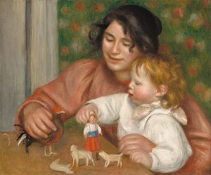 Barn med legetøj - Gabrielle og kunstnerens søn, Jean