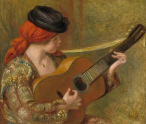 Ung spansk kvinde med en guitar af Auguste Renoir