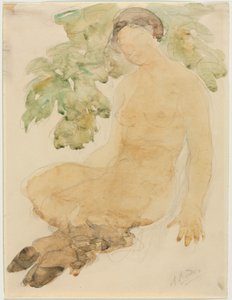 Faunesse, ca. 1905 (akvarel over grafit) af Auguste Rodin