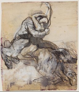 Kentaur der kidnapper en ung mand af Auguste Rodin