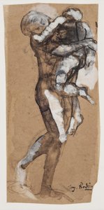 Kvinde der bærer en dreng af Auguste Rodin