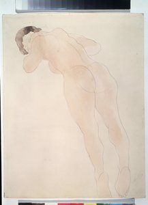 ""Nu"" (Nøgen) Liggende nøgen kvinde. Akvarel af Auguste Rodin (1840-1917) 1900-1908 Pushkin Museum, Moskva af Auguste Rodin