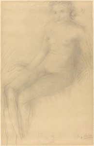 Siddende nøgen kvinde af Auguste Rodin