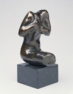 Lille siddende kvindelig torso, moderne støbt (bronze) af Auguste Rodin