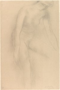 Stående kvindelig nøgen, foroverbøjet af Auguste Rodin