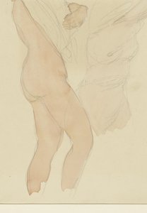 Studieark med to kvinder, der tager deres skjorter af af Auguste Rodin