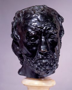 mandens hoved med knækket næse Skulptur af Auguste Rodin (1840-1917) Paris fra det 19. århundrede, Musee Rodin af Auguste Rodin