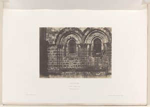 Detalje af facaden af ​​Den Hellige Gravs Kirke, Jerusalem Jerusalem. Den hellige grav. Partie supérieure de la facade (titel på objekt)