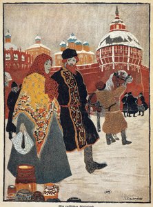 Frankrig, Paris, Udsigt over Den Røde Plads i Moskva, illustration af A. Salzmann af Auguste Salzmann