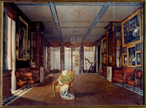 Musikrummet på Chateau de la Malmaison i 1812 Maleri af Auguste Garneray (1785-1824) 1812 Søn. 0,66x0,91 m Malmaison, slotsmuseum
