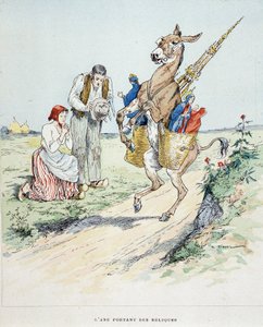 Æslet, der bærer relikvier i "" Fables de La Fontaine, ill. af Auguste Vimar (1851-1916), Tours, at A, Mame & Fils