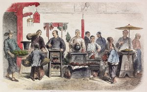 Street Cooks i Canton af Auguste after Borget