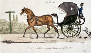 Cabriolet fra Thomas Baptistes værksteder - gravering af Valmont af Auguste de (after) Valmont