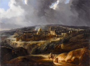 Jerusalem set fra Josafats bjerg af Auguste de Forbin