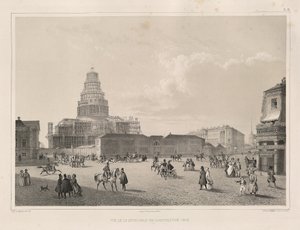 Byggearbejde i 1838 Fra: Opførelsen af Saint Isaacs Cathedral, 1845