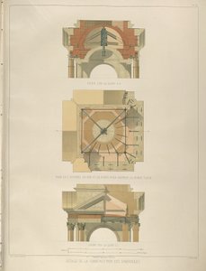 Detalje af klokketårnskonstruktionen Fra: The Construction of the Saint Isaacs Cathedral, 1845