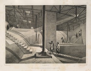 En del af buen og et metaltag Fra: The Construction of the Saint Isaacs Cathedral, 1845