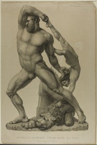 Hercules kaster Lichas i havet af Auguste de Valmont