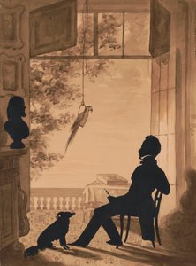 Silhuetprofil af kunstneren Charles Fenderich, 1841 (udklippet papir på sepia wash)