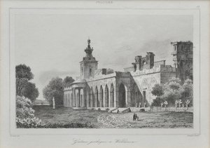 Udsigt over det gotiske galleri i Wilanów-paladset, 1840 af Augustin François Lemaiand#770tre
