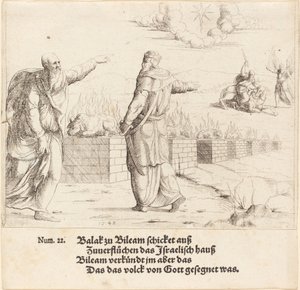 Balaks offer og Bileams profeti, 1548. af Augustin Hirschvogel