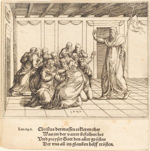 Kristus viser sig for apostlene, 1547. af Augustin Hirschvogel