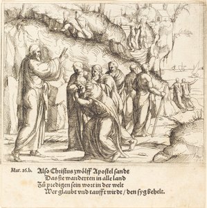 Kristus anklager apostlene for deres mission, 1548. af Augustin Hirschvogel