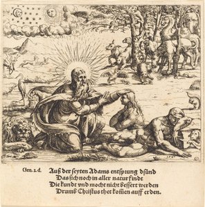 Evas skabelse, 1547. af Augustin Hirschvogel