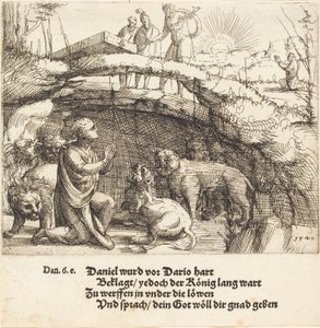Daniel i Løvernes Hule, 1549. af Augustin Hirschvogel