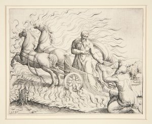 Elias i ildvognen af Augustin Hirschvogel